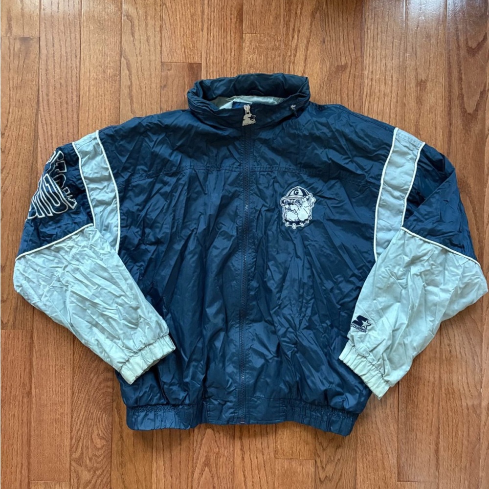 Vintage Starter Georgetown Hoyas Hooded Windbreaker Jacket